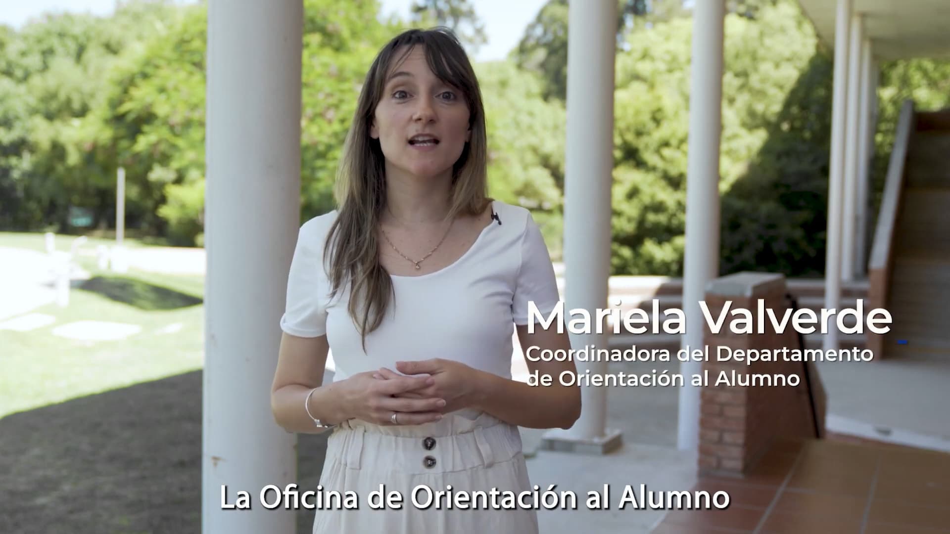 Mariela Valverde hablando sobre Orientación al Alumno en UdeSA