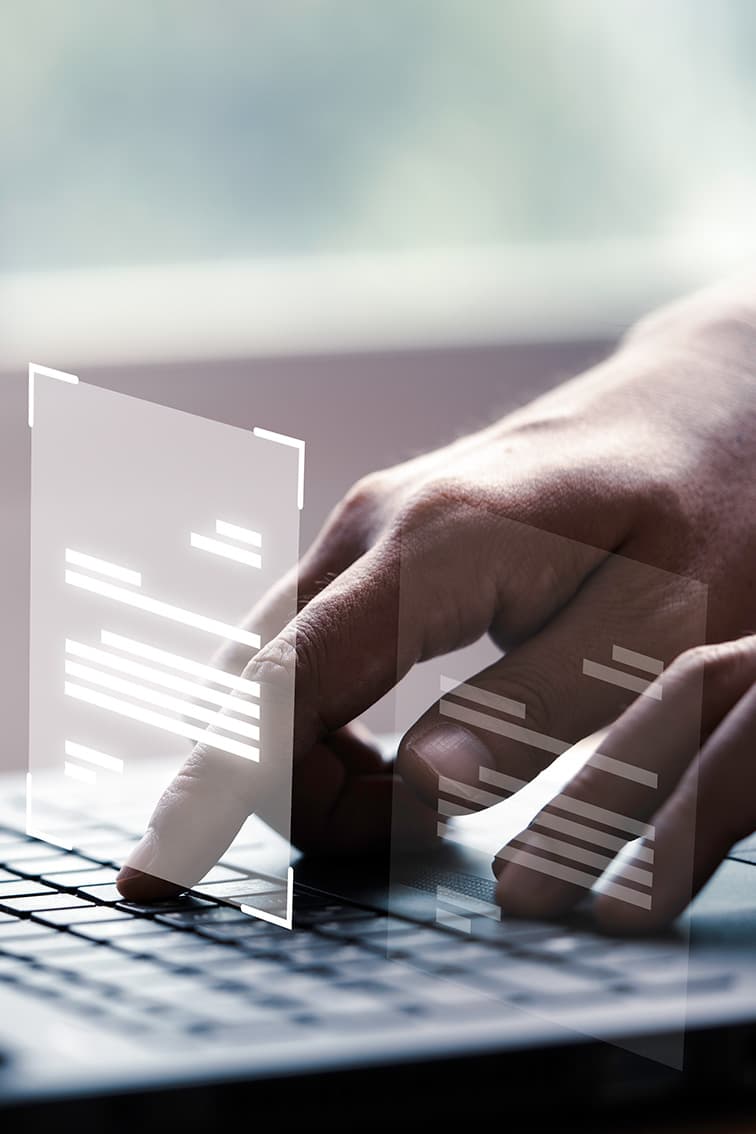Hand in keyboard
